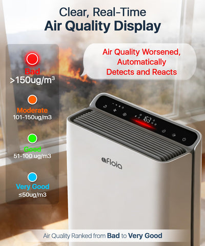 Afloia Europa auto mode adjusts fan speed to air quality