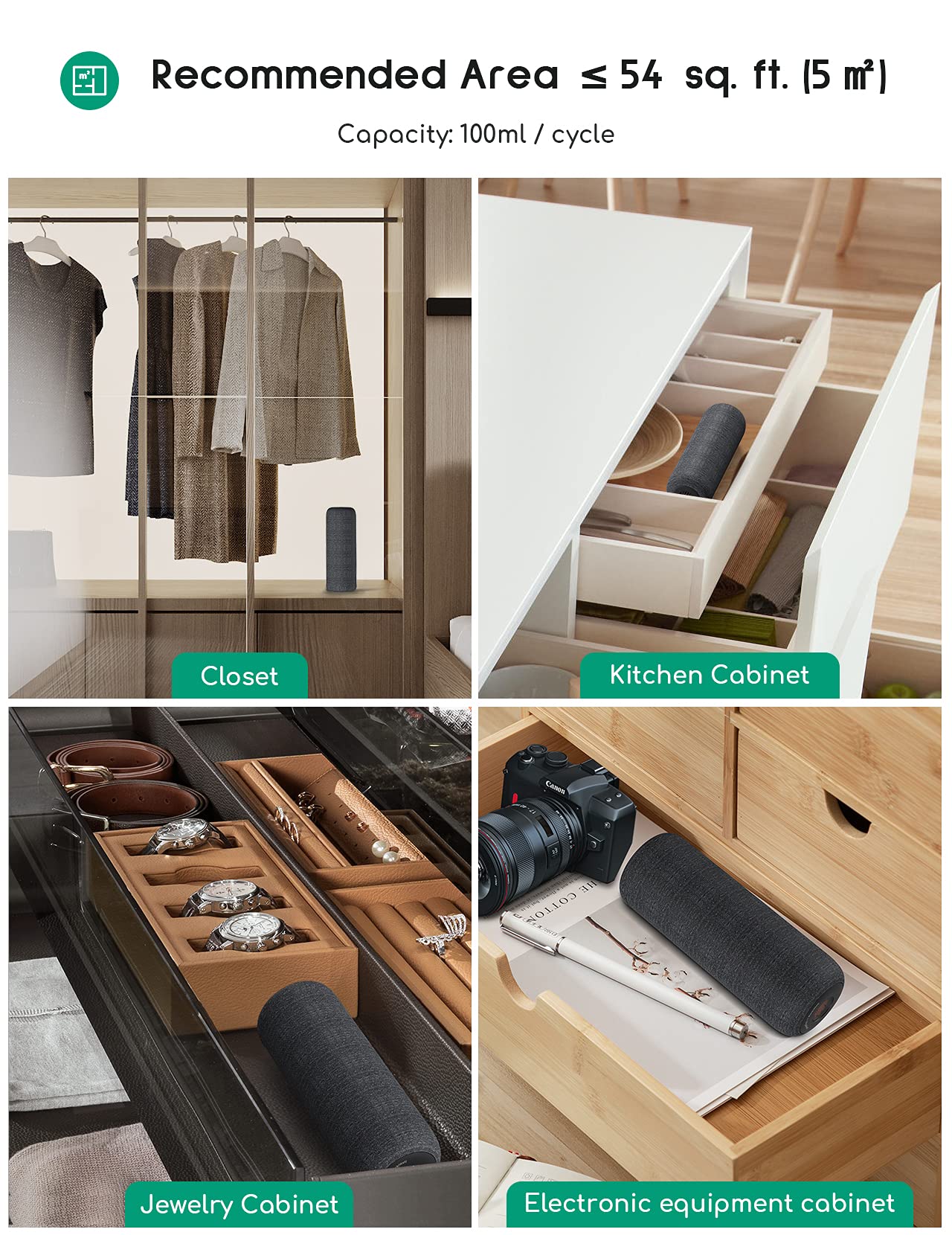 Afloia unit in a gun safe demonstrates discreet moisture control.