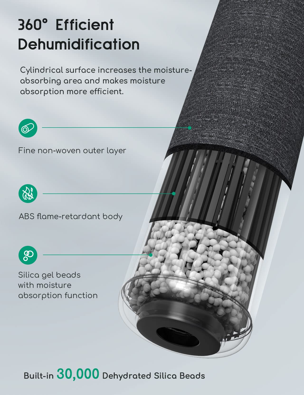 Afloia mini dehumidifier top window lets you monitor status at a glance.