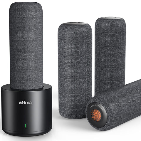 Afloia rechargeable cordless dehumidifier base with heating for regeneration.