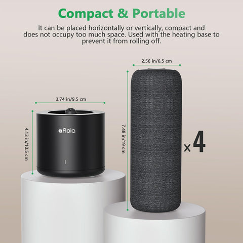 Afloia portable dehumidifier in car or RV for travel comfort.