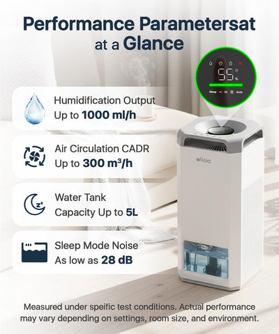 Afloia sleep mode runs quietly for peaceful nights.