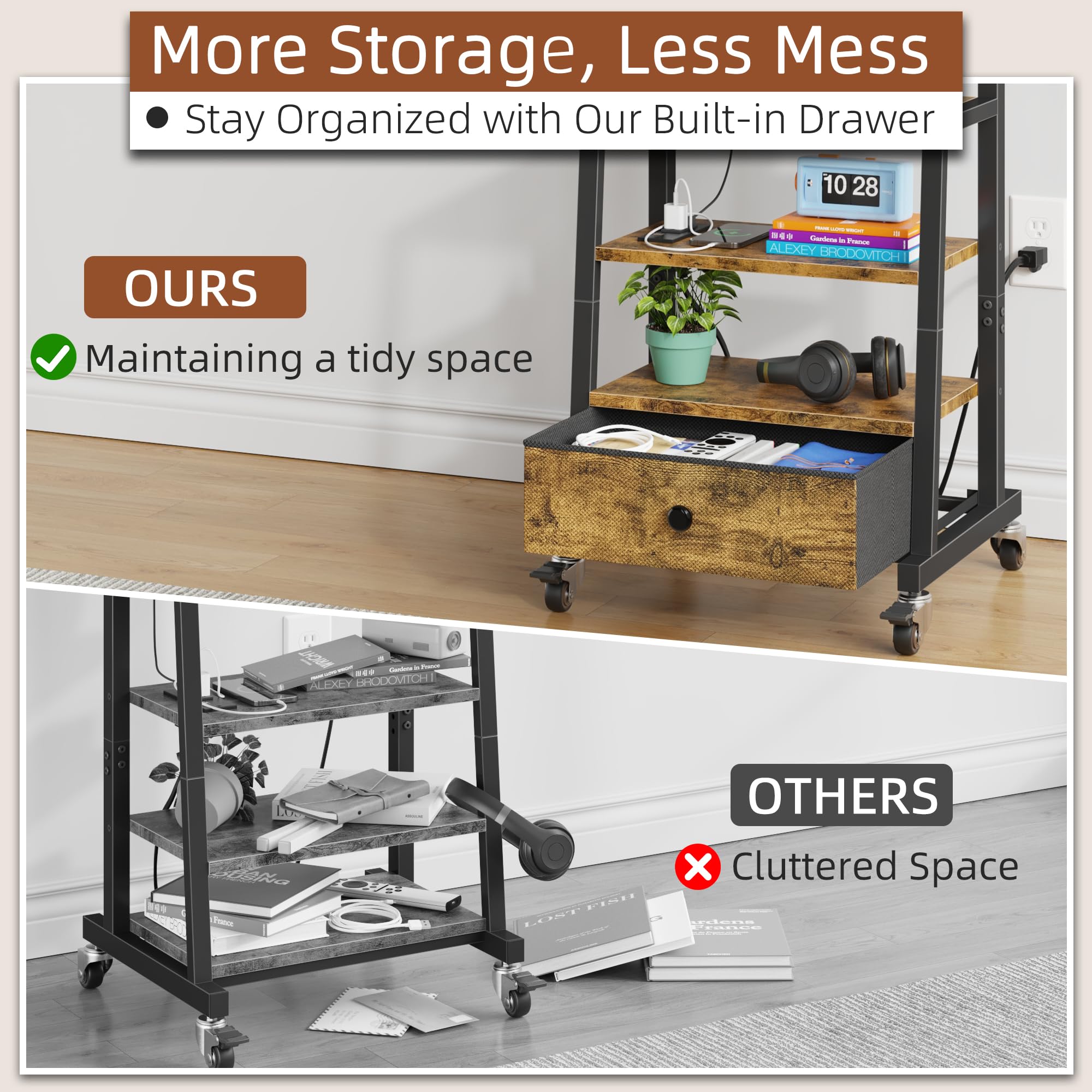AFLUI adjustable-height TV stand for optimal viewing from sofa or standing