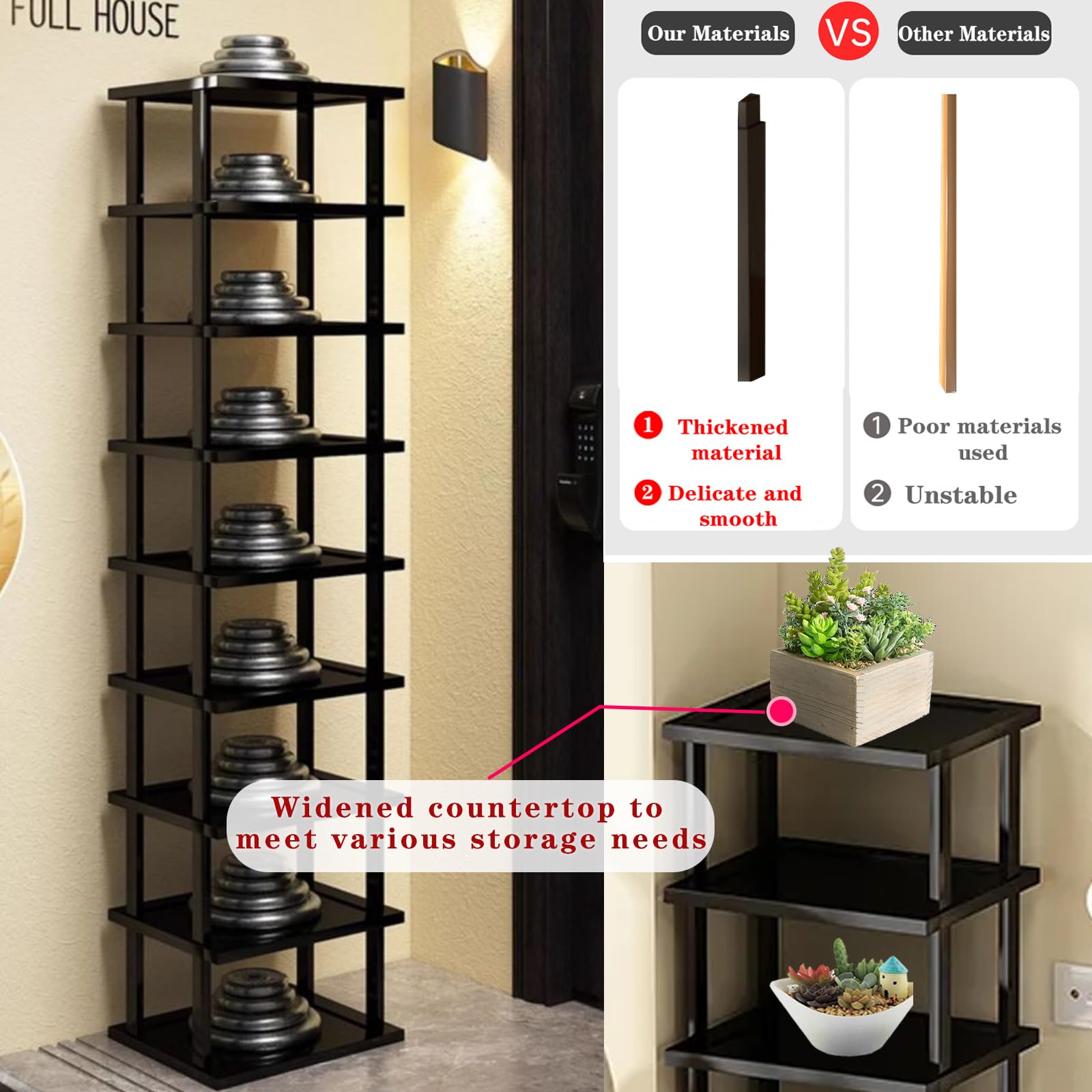 AFOORD front door storage shoe rack keeps footwear accessible and tidy.