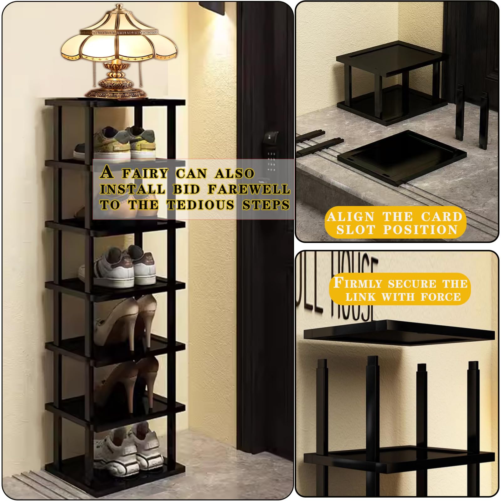 AFOORD multi-purpose shoe rack doubles as bookshelf or plant stand.