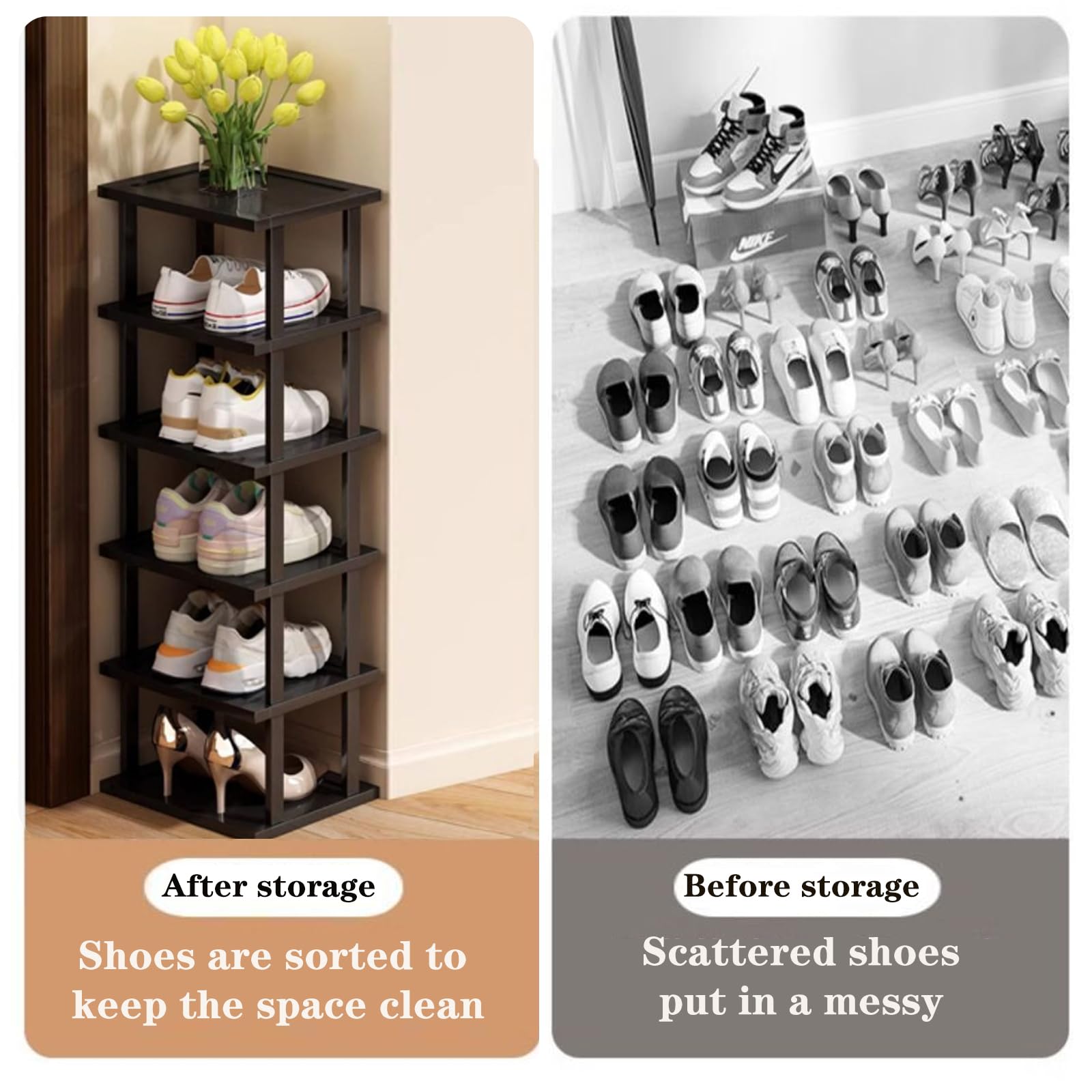 AFOORD space-saving design shoe organizer maximizes closet capacity.