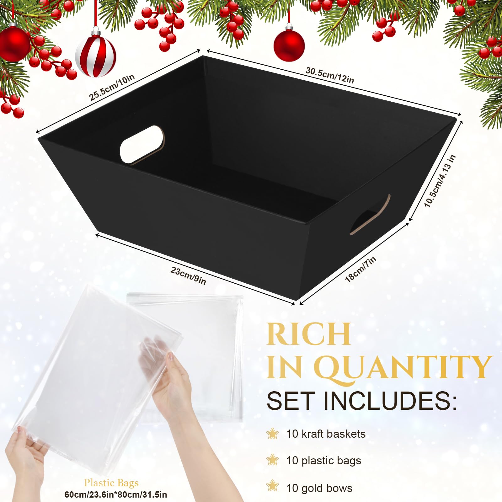 AFOROEOA clear plastic bags with baskets for neat wrapping