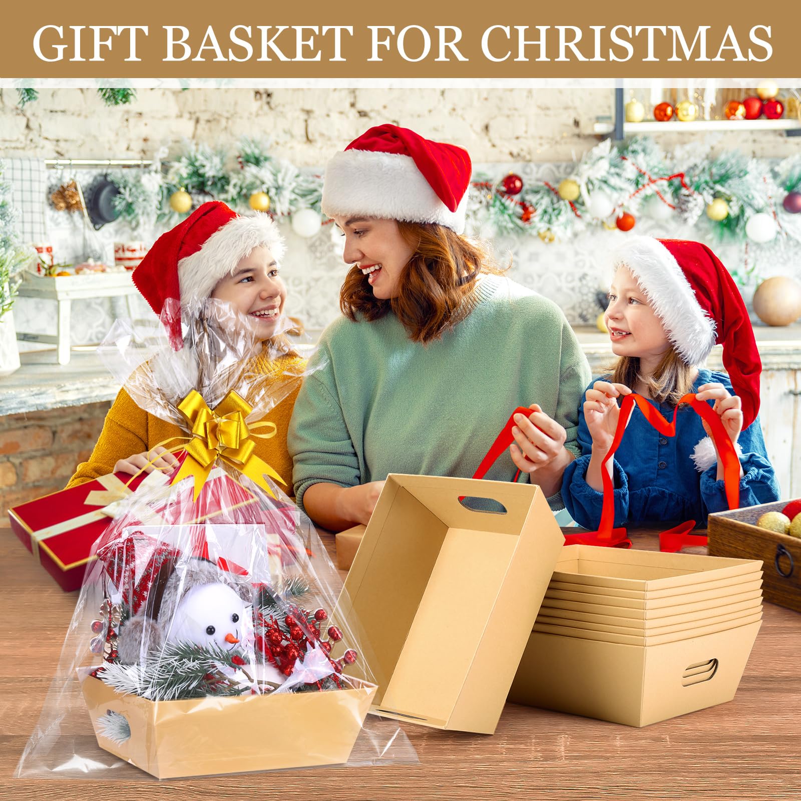 AFOROEOA gift baskets 10-pack Christmas packaging for festive gift ideas.