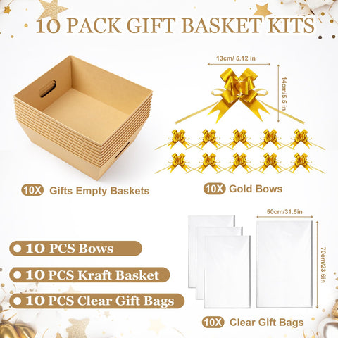 AFOROEOA gift baskets 10-pack size 25cm 10in offers ample space for treats.
