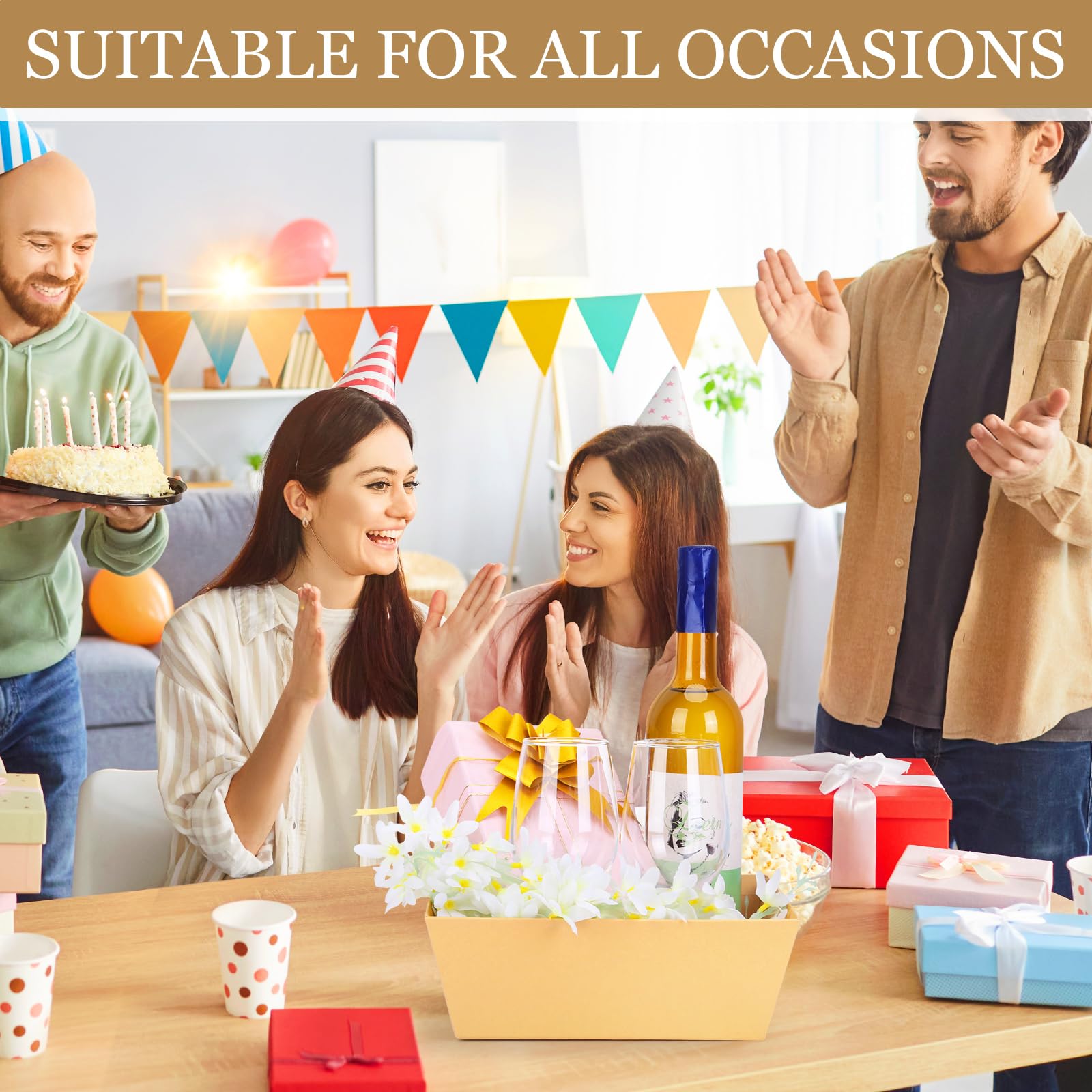 AFOROEOA gift baskets 10-pack thick kraft construction ensures sturdy shape.