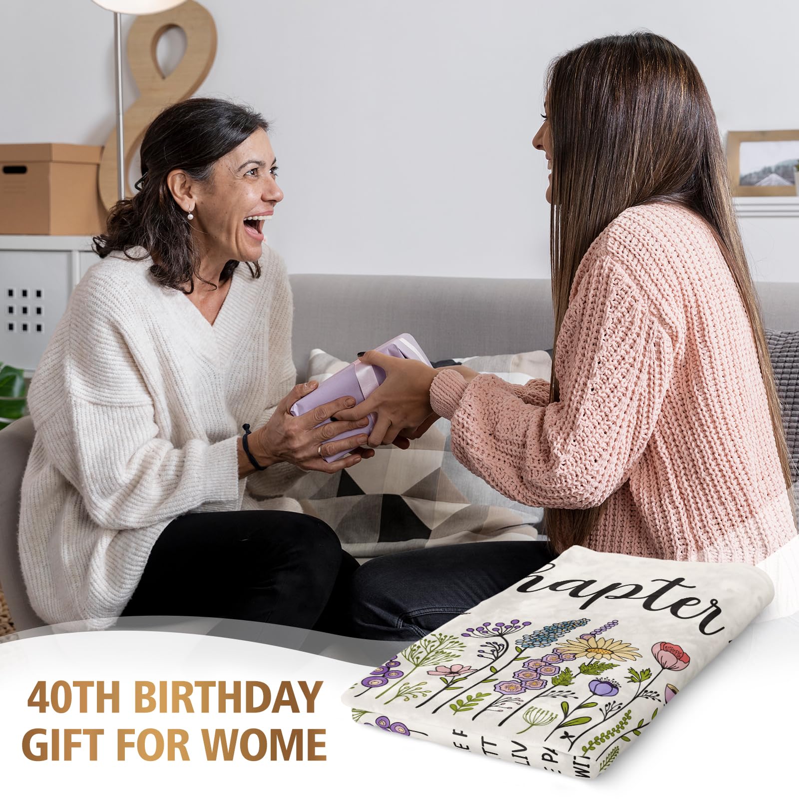 Afterprints 40th birthday gift blanket with heartfelt message for daily inspiration