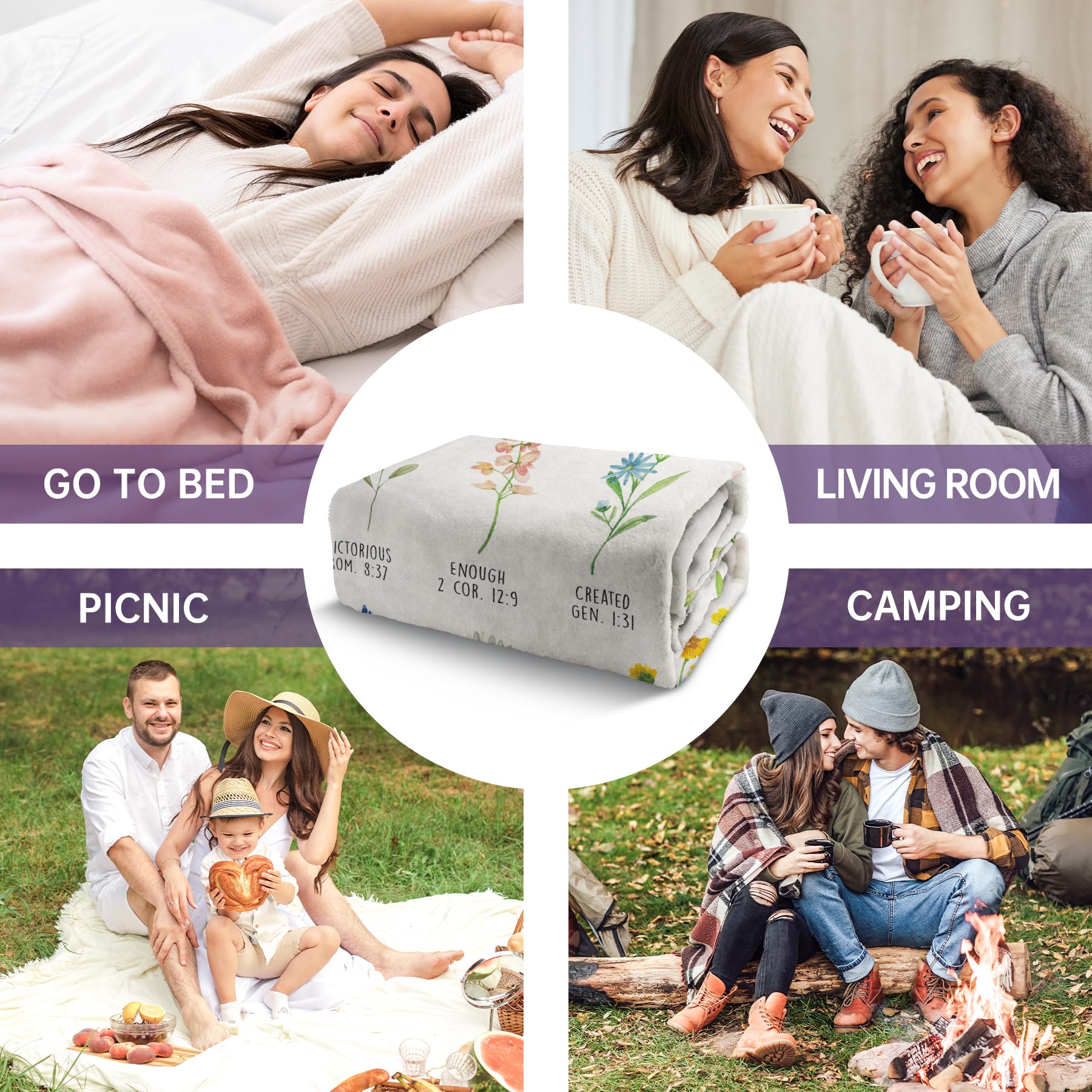 Afterprints versatile blanket for couch, bed, or outdoor use