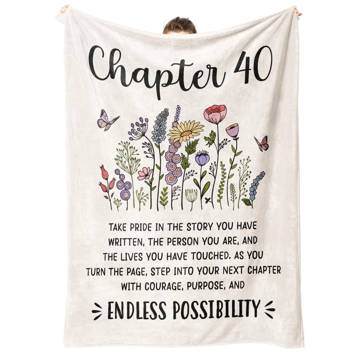 Afterprints Chapter 40 blanket with flowers and butterflies for cozy birthday decor