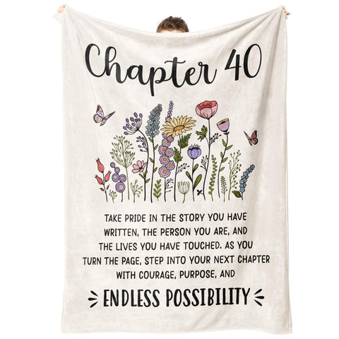 Afterprints Chapter 40 blanket with flowers and butterflies for cozy birthday decor