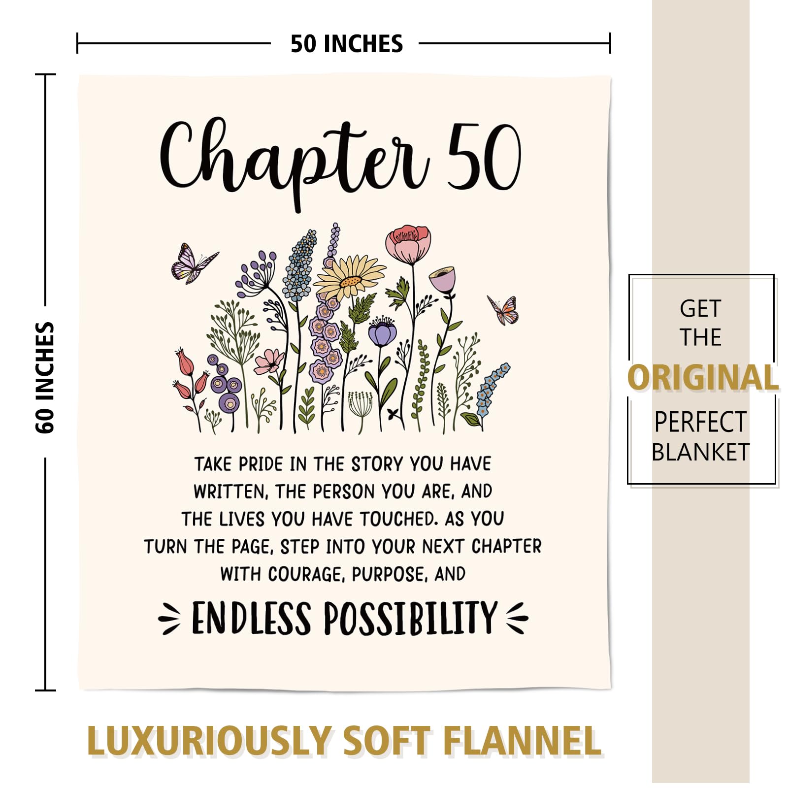 Afterprints 50th birthday blanket serves as a thoughtful gift for mom, sister, or friend