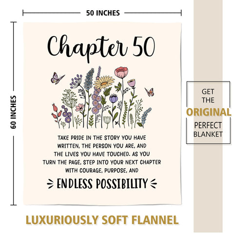 Afterprints 50th birthday blanket serves as a thoughtful gift for mom, sister, or friend