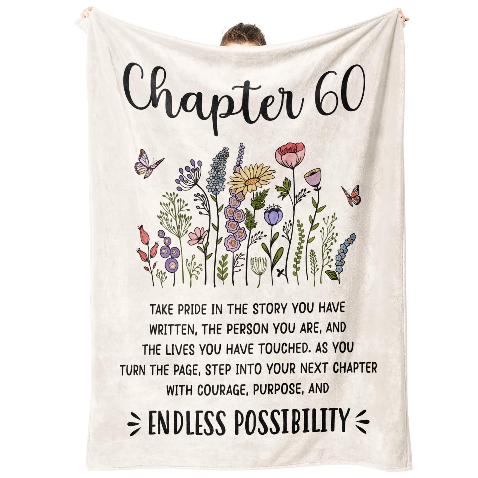 Afterprints Chapter 60 blanket with flowers and butterflies for cozy evenings.