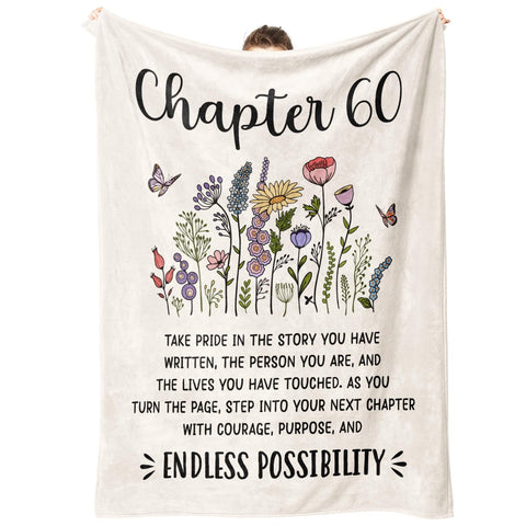 Afterprints Chapter 60 blanket with flowers and butterflies for cozy evenings.