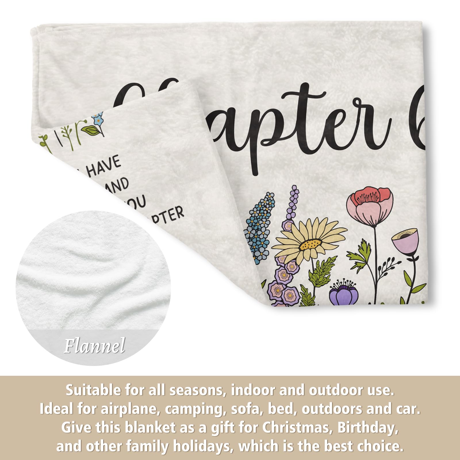 Afterprints Chapter 60 decor blanket draped on bed adds warmth and style.