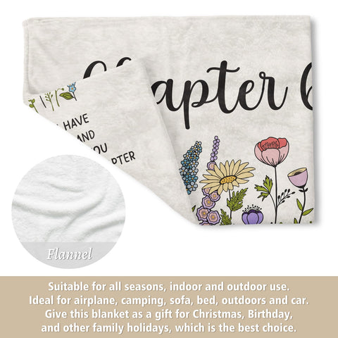 Afterprints Chapter 60 decor blanket draped on bed adds warmth and style.