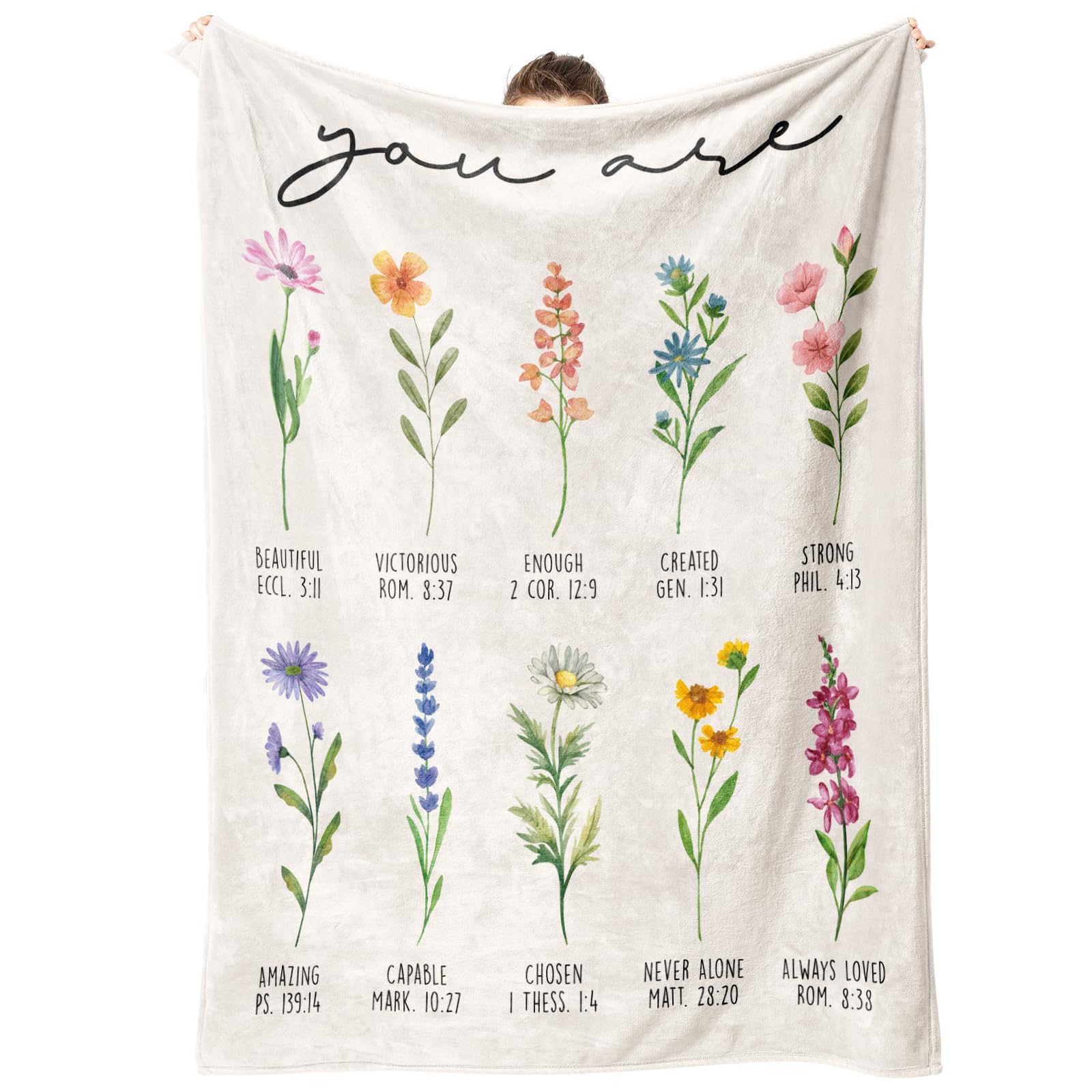 Afterprints Christian blanket with flowers print delivers comforting warmth, perfect for gifting and cozy evenings.