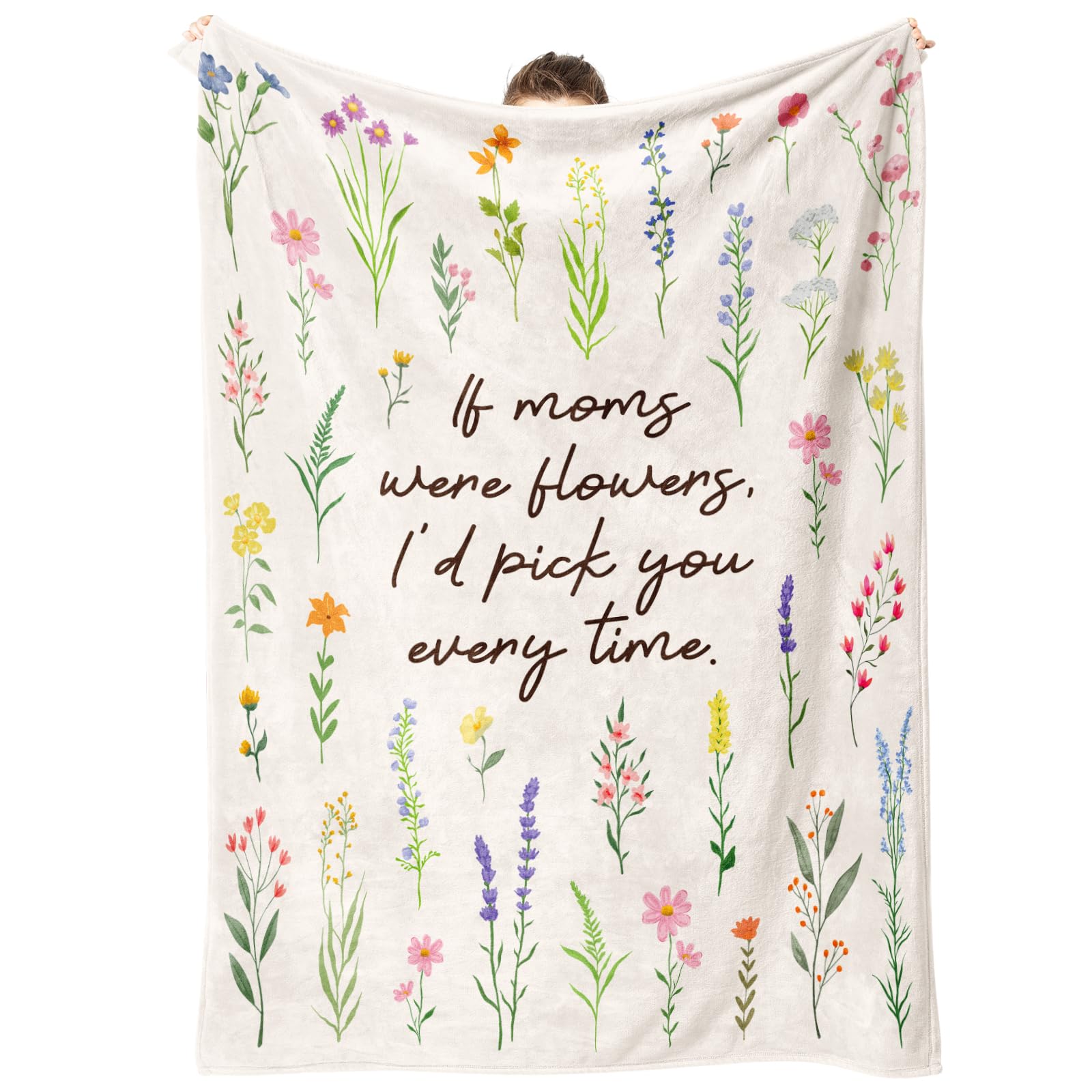 Afterprints Gifts for Mom blanket with heart quote and floral print for a loving surprise.