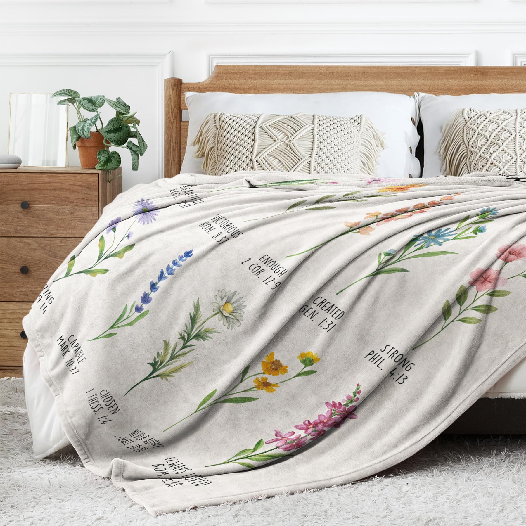 Afterprints blanket featuring scripture for quiet moments and reflection