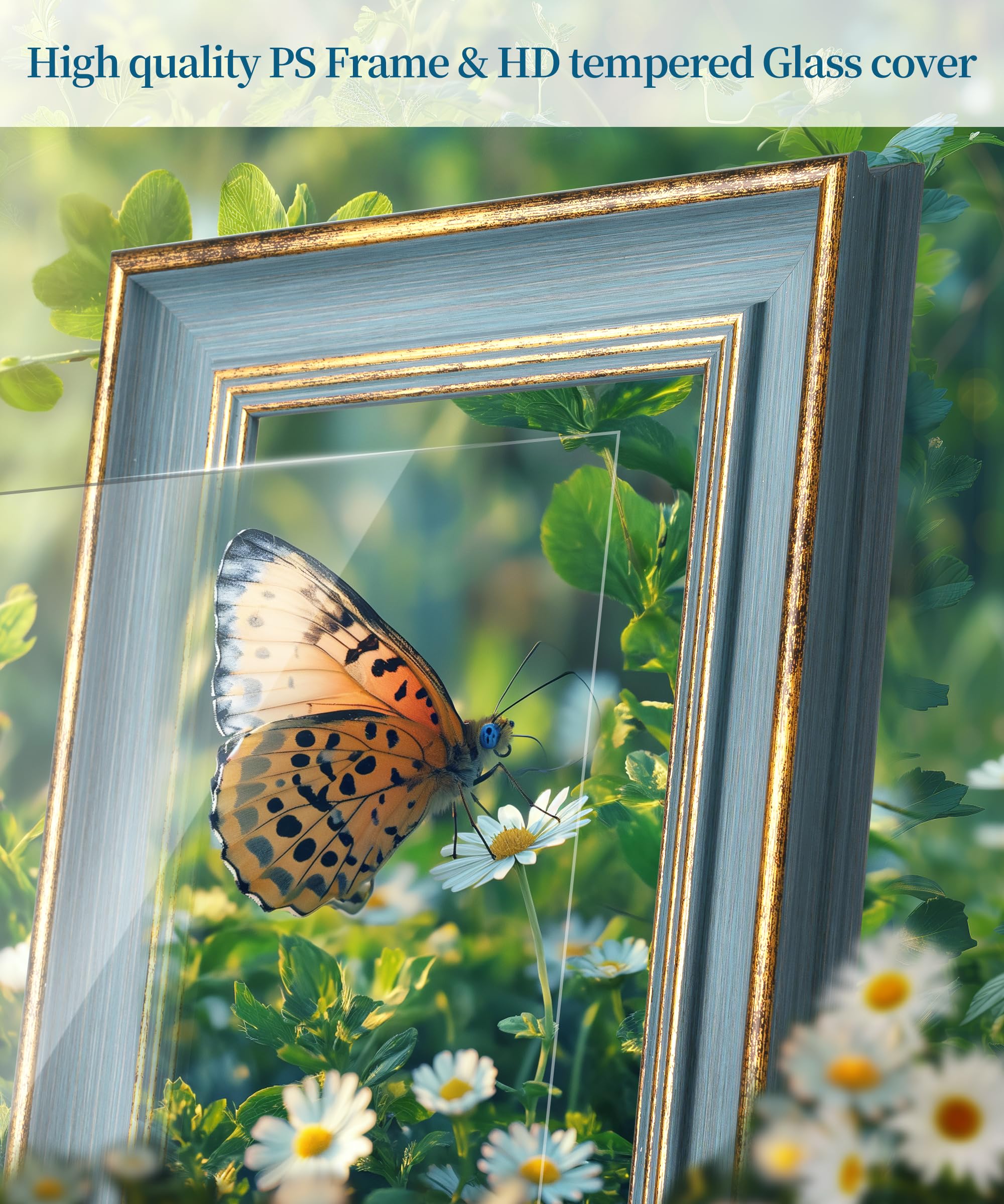 Afuly grey gold 5x7 vintage frame front view