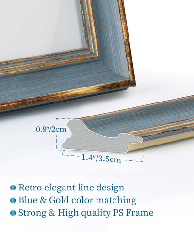 Afuly grey gold 5x7 frame on wall showcase
