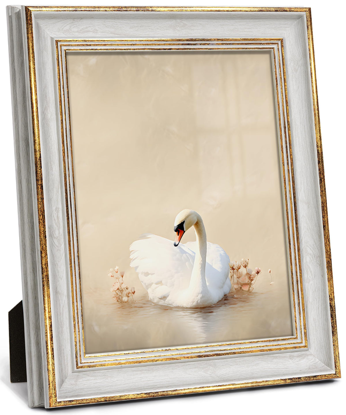 Afuly 8x10 retro frame front view with white-gold edge for elegant display.