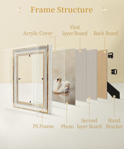 Afuly durable frame with high-definition acrylic cover protects memories.