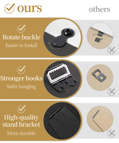 Afuly easy-photo-change buckle back facilitates quick updates.