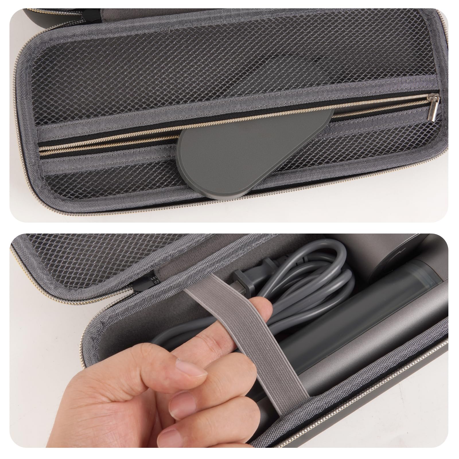 Againmore steamer case interior elastic band secures the steamer firmly.