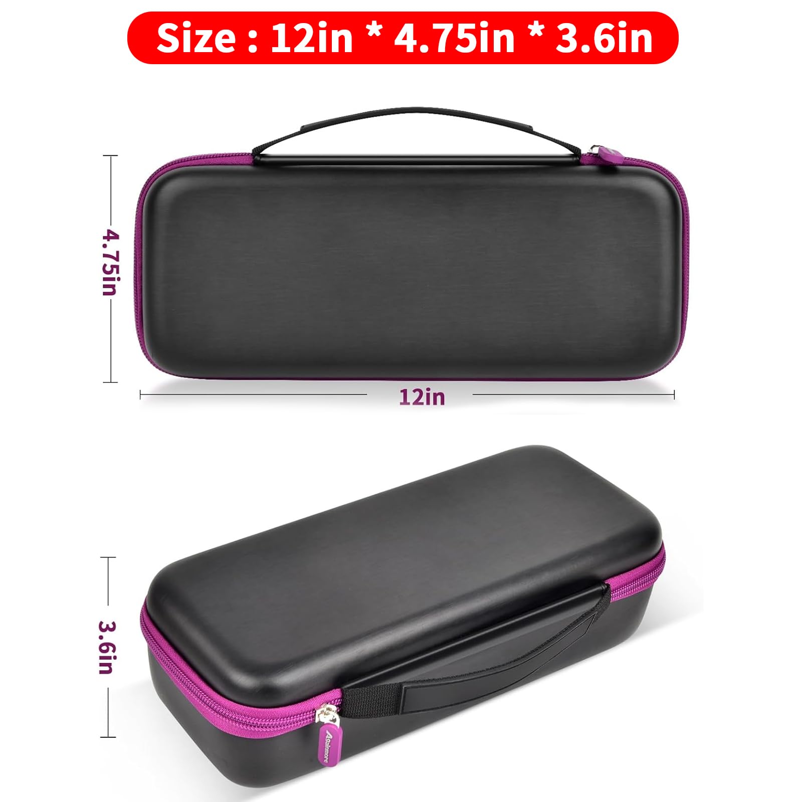 Againmore steamer case interior shows elastic band and mesh pocket for organized accessories.