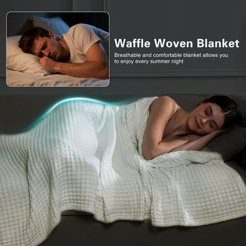 Aganear lightweight cotton summer blanket displayed for warm evenings