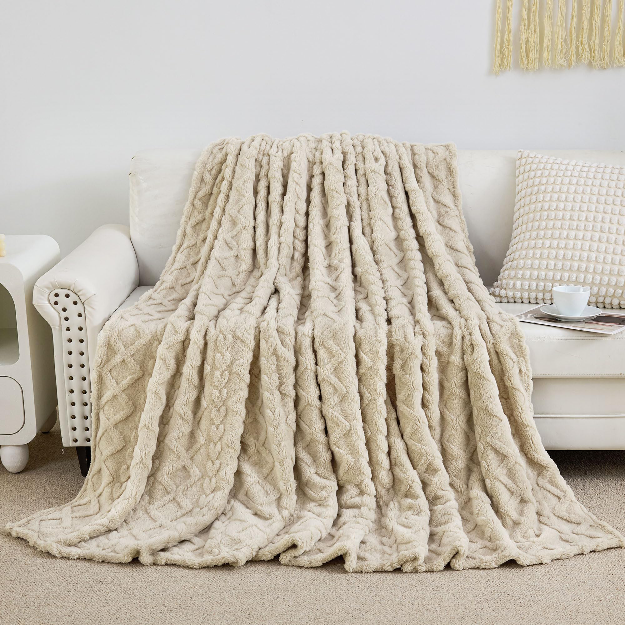 Aganear Twin Blanket with 3D floral pattern enhances cozy home decor.