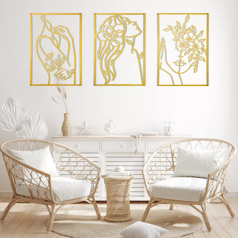 AGIOTA metal line art panels create textured depth with light