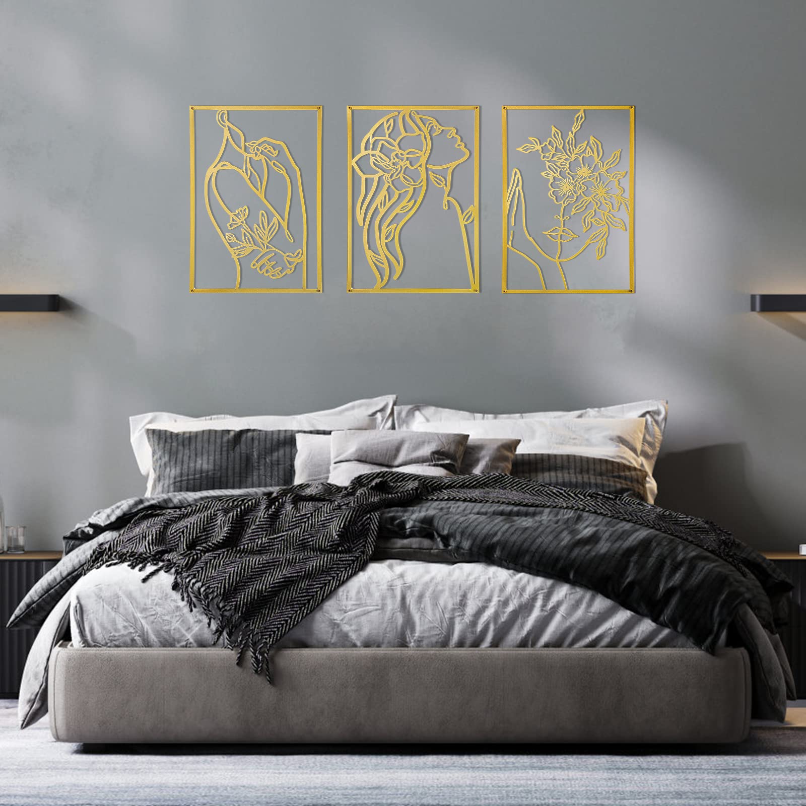 AGIOTA three-piece wall art comes in secure packaging for protection