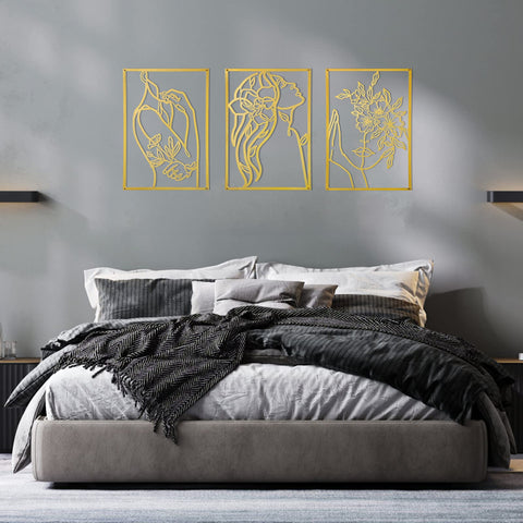 AGIOTA three-piece wall art comes in secure packaging for protection