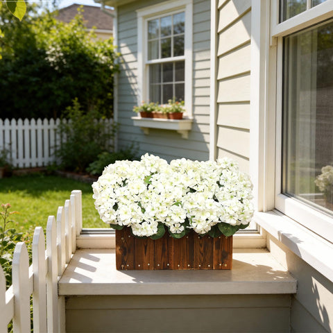 AGIRL silk geranium outdoor setup showing durable UV resistance.
