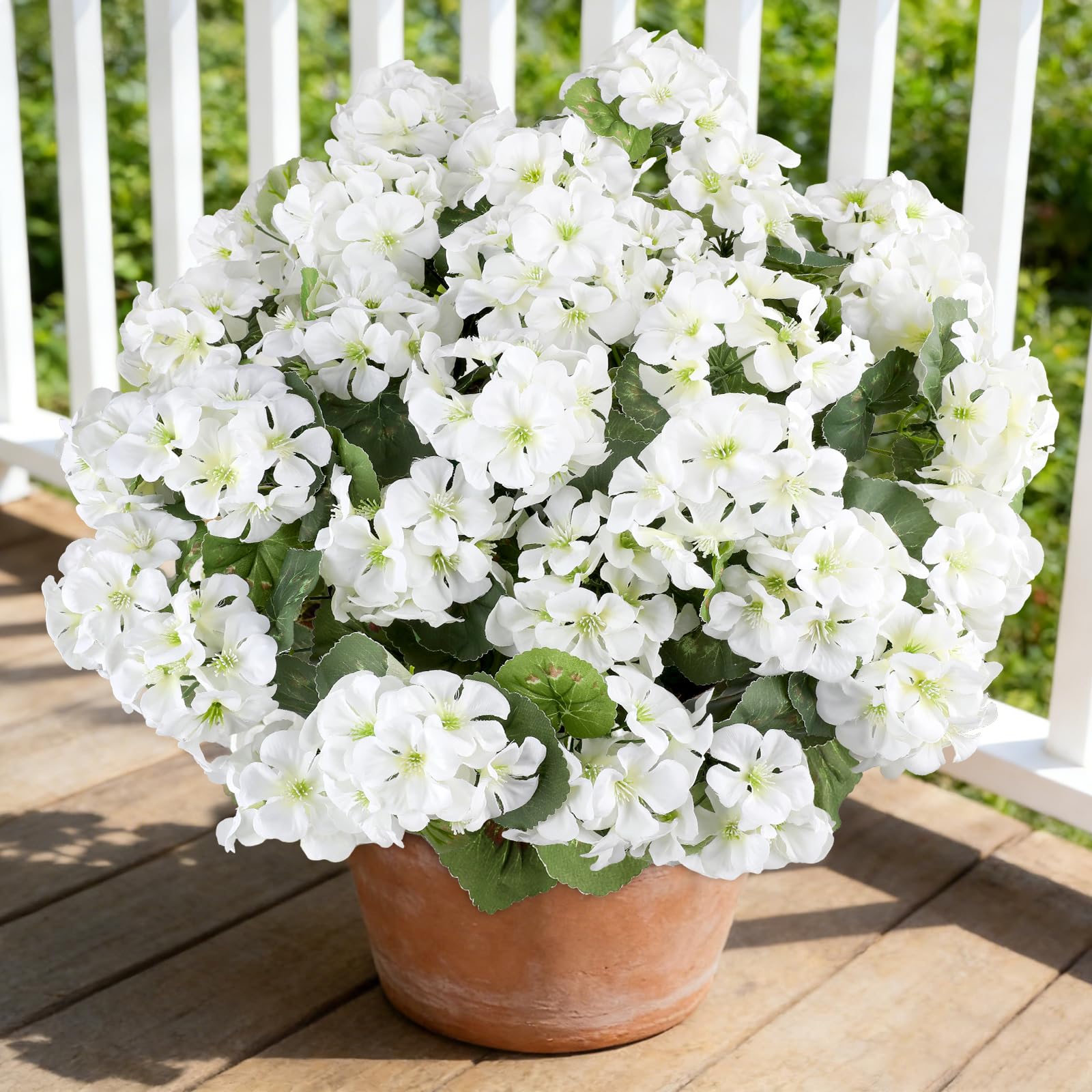 AGIRL white geranium bundle assembly for lush outdoor decor.