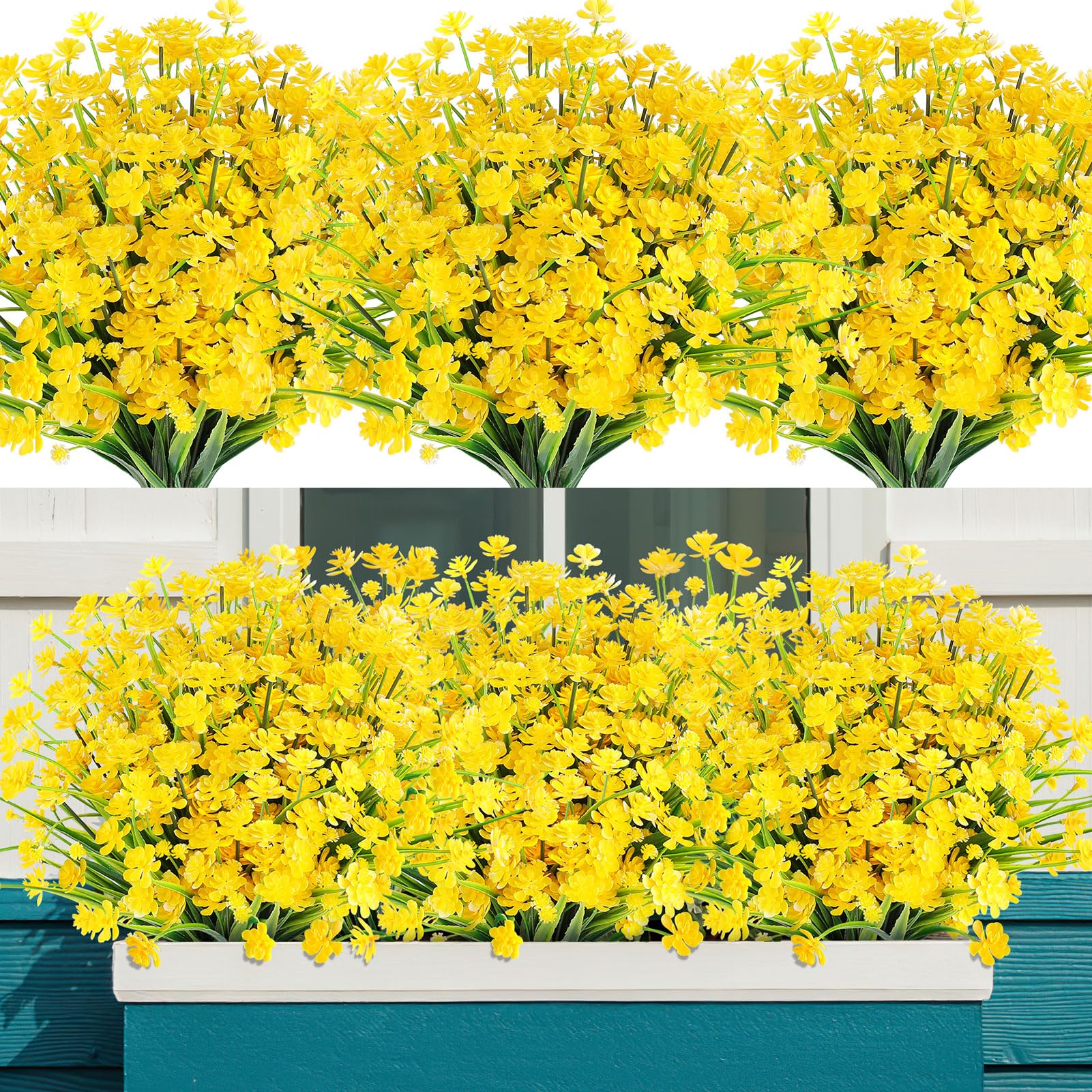 AGIRL 24-bundle artificial flowers for outdoor porches add year-round color.