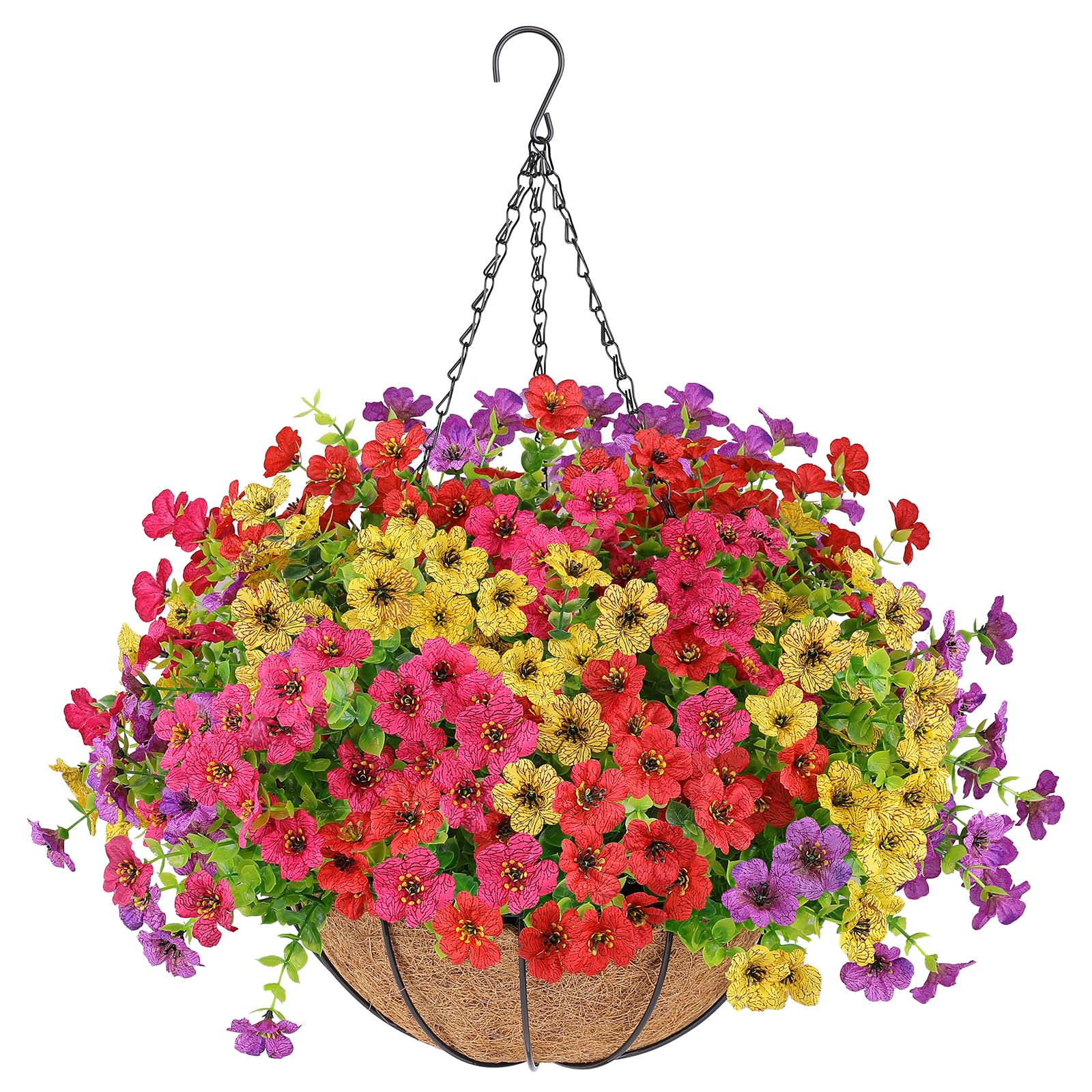 AGIRL hanging flowers basket being assembled for an easy DIY decor setup
