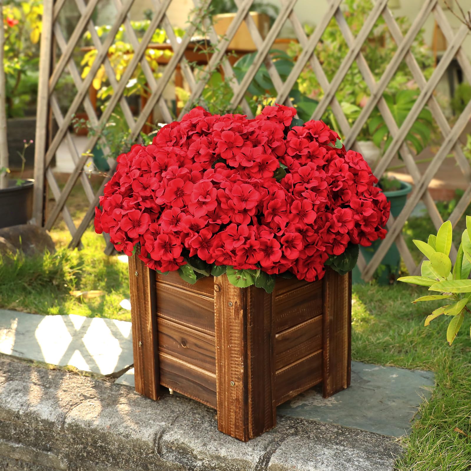 AGIRL red geranium bundle close-up reveals realistic petals