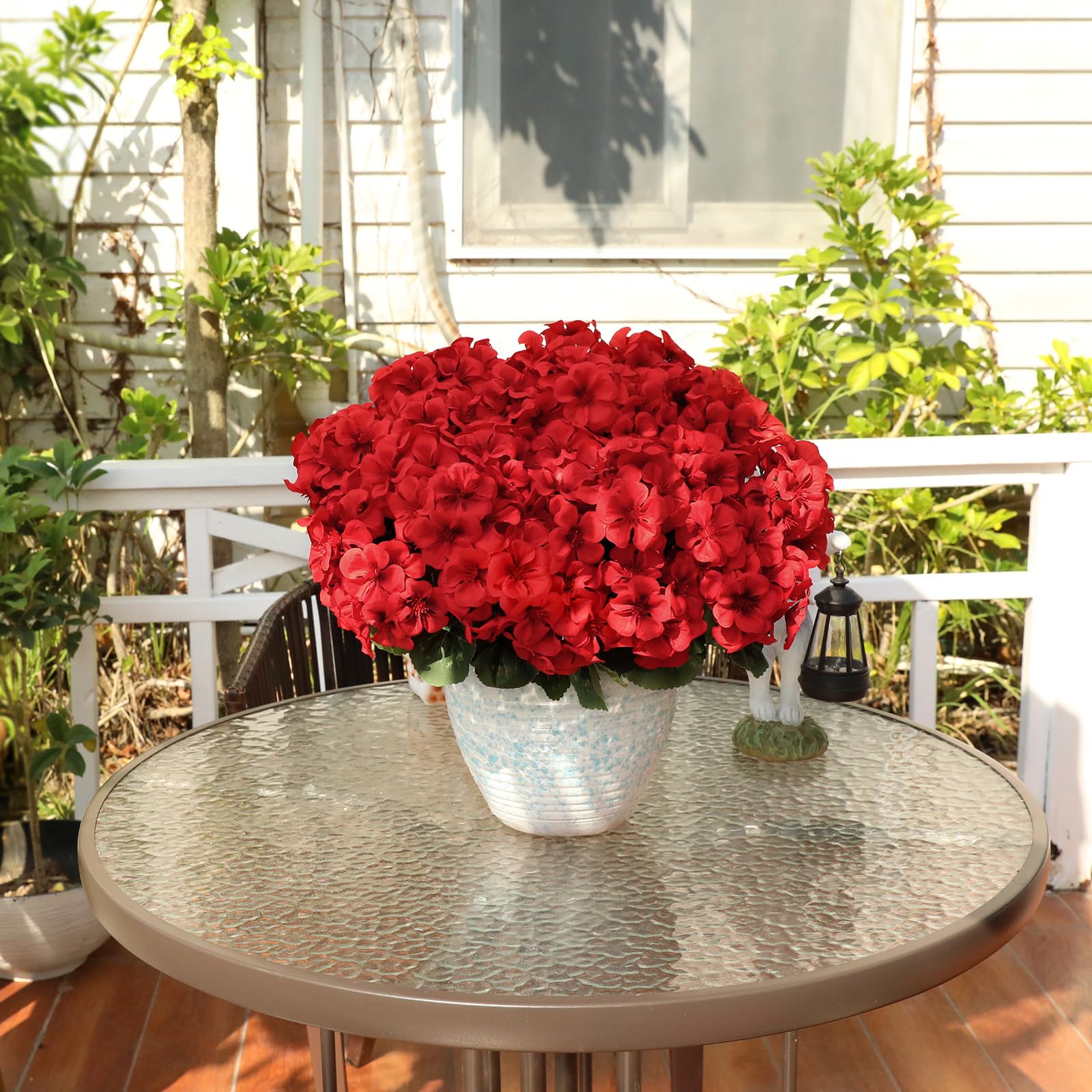 AGIRL red geranium bundle living room display with lifelike foliage