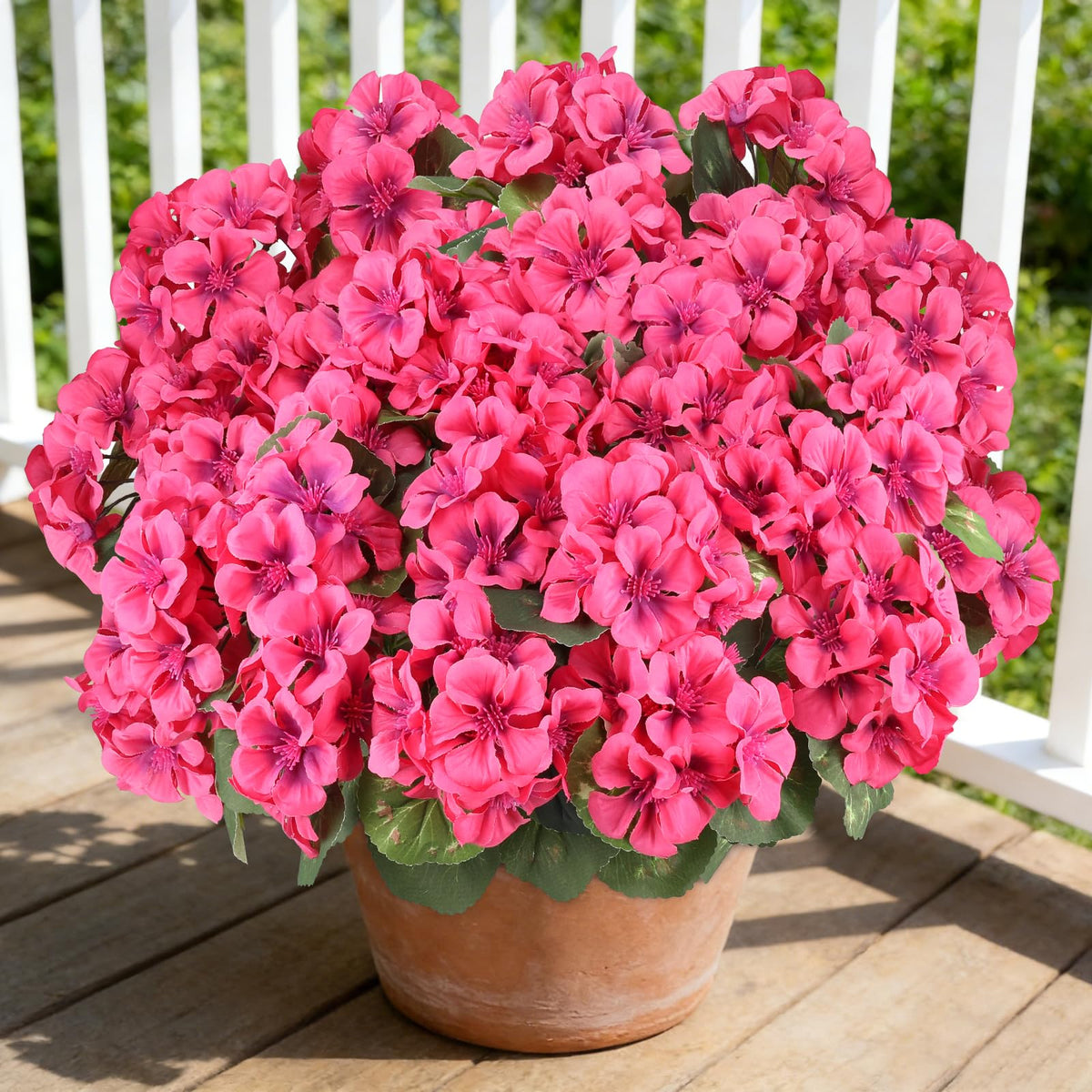 AGIRL Rose Red artificial geranium bundle close-up with lifelike petals for indoor decor.