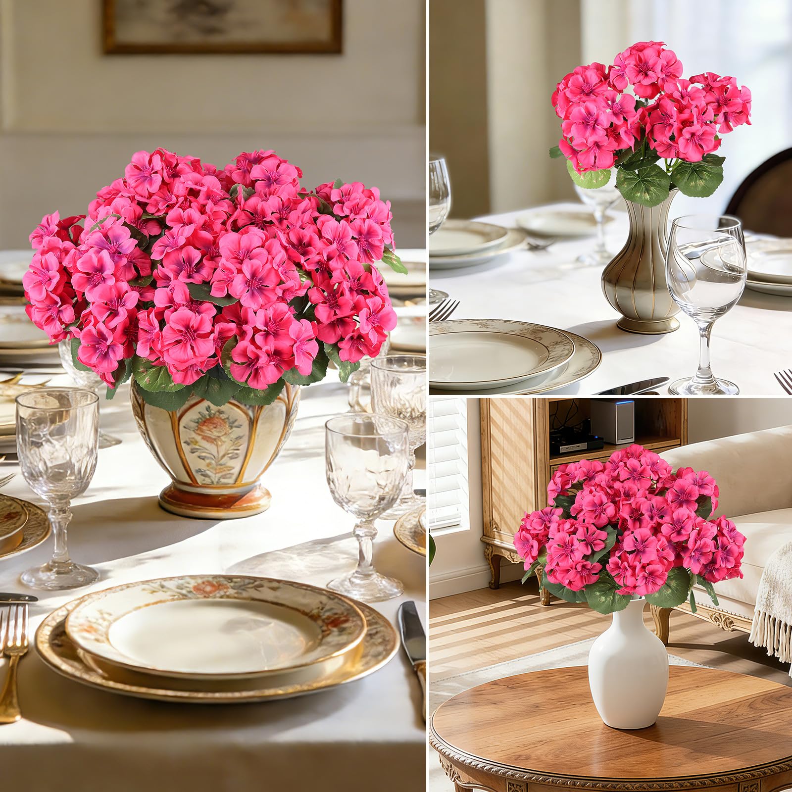 AGIRL Bendable geranium stems allow custom container shaping for versatile decor.