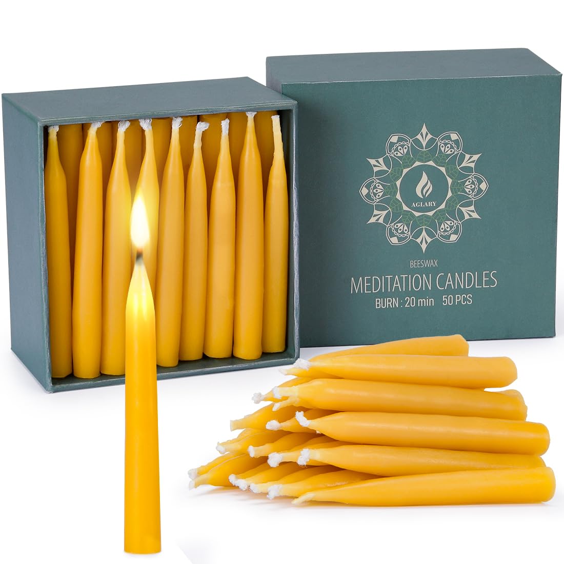 AGLARY 20-minute pure beeswax candles create a quick, calming ambient session