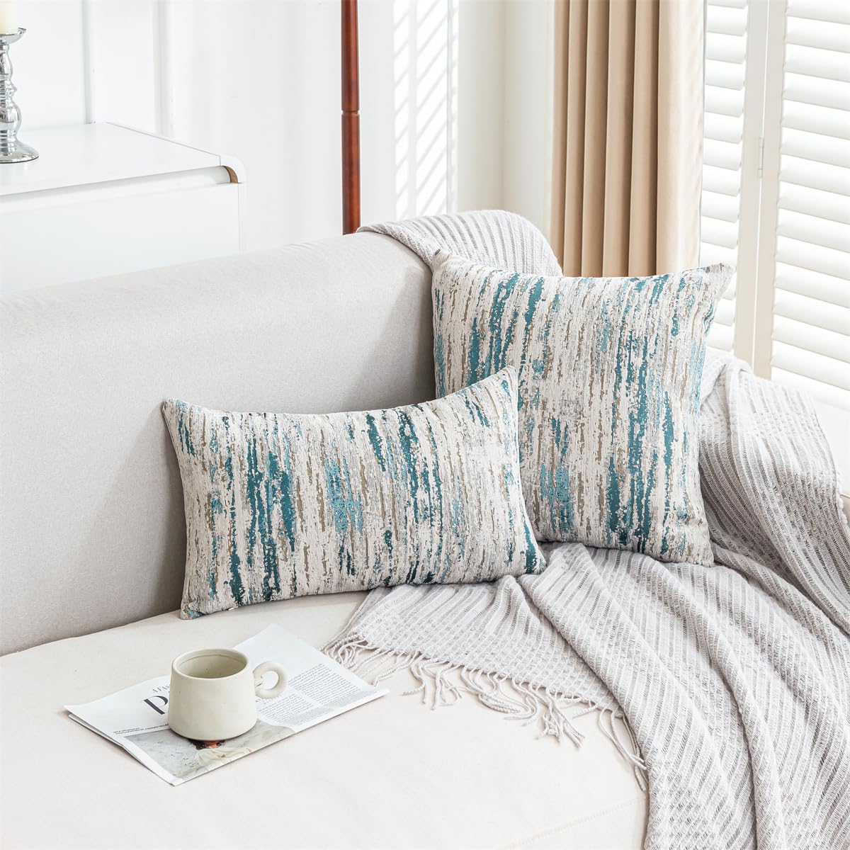 AGOKABA soft chenille cover provides cozy texture for reading chairs.
