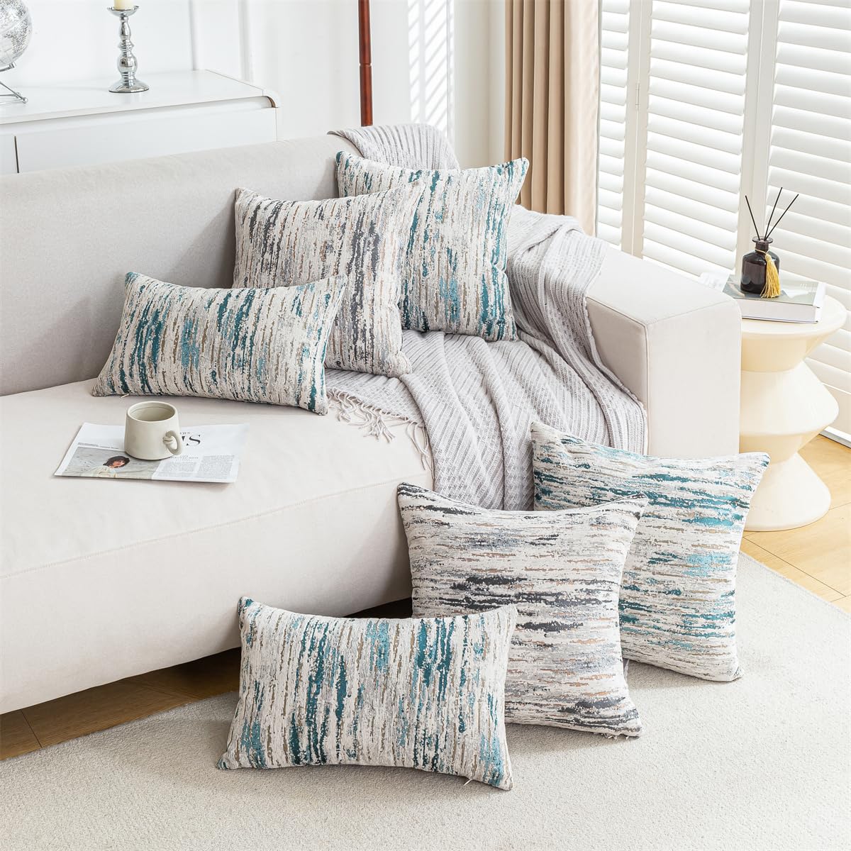 AGOKABA coastal decor pillow cover pairs with contemporary interiors for balanced color.